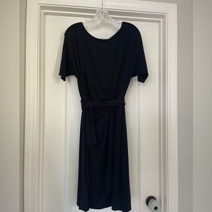 Ann Taylor NWT Wrap Style Black Rayon Dress Size M